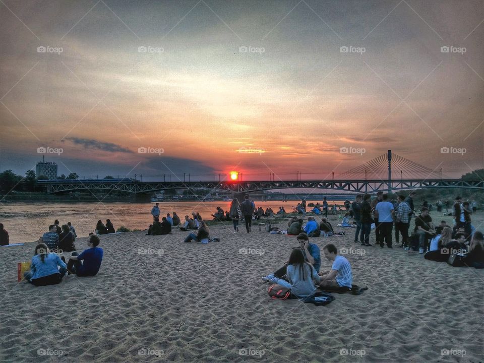 Vistula River during sunset