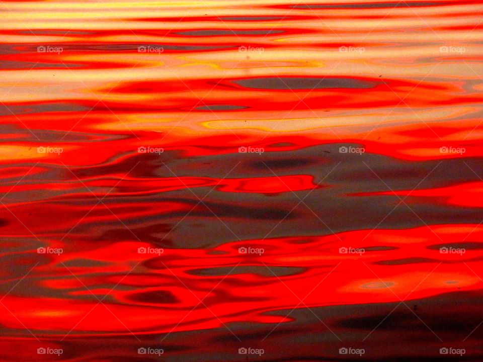 Beautiful view of the sunset on the lake. 