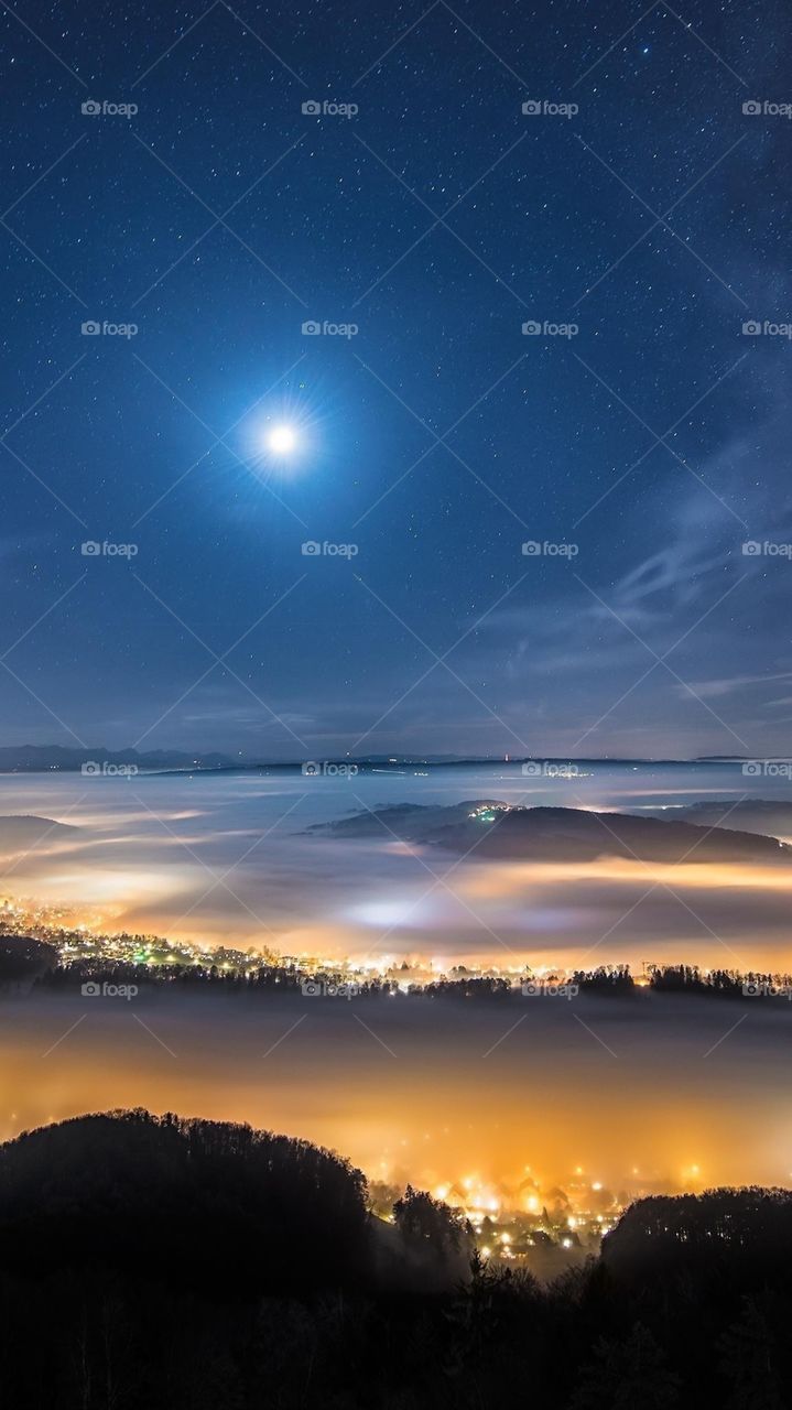 Lake view light side from the top 