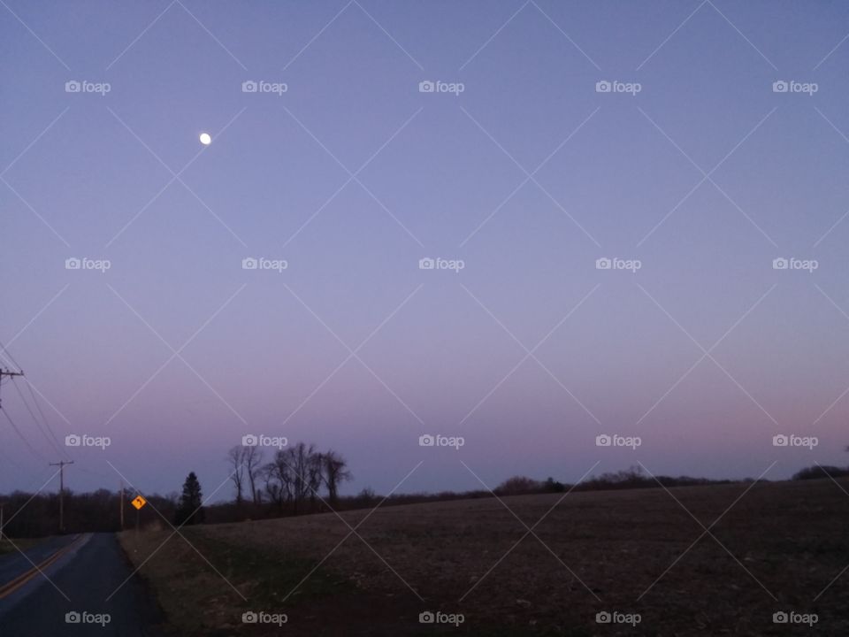 Sky,landscape,moon,colorful
