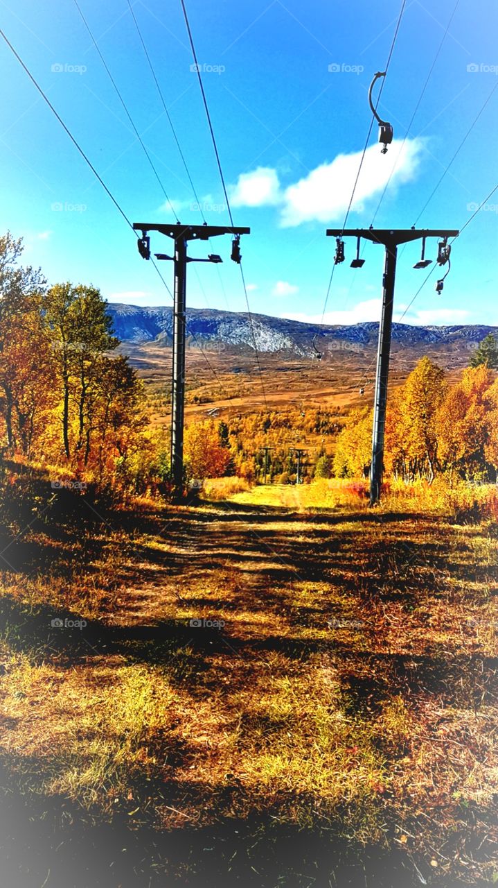 Fall in the ski slope!