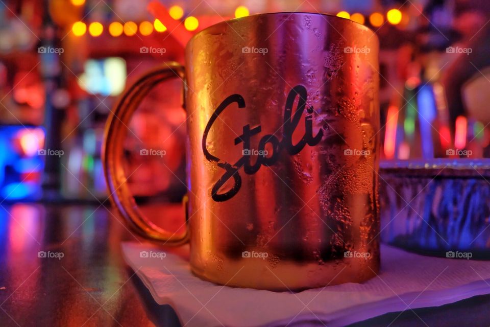 Stoli mug at Butter Bar in San Francisco, Ca. 