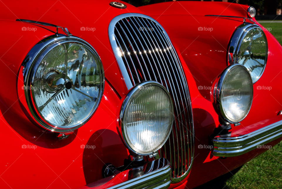red car classic grill by delvec