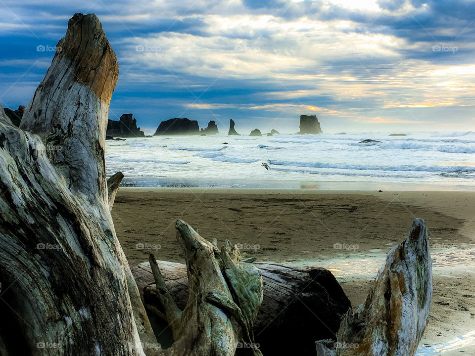 Drifting on the beach close to sunset
