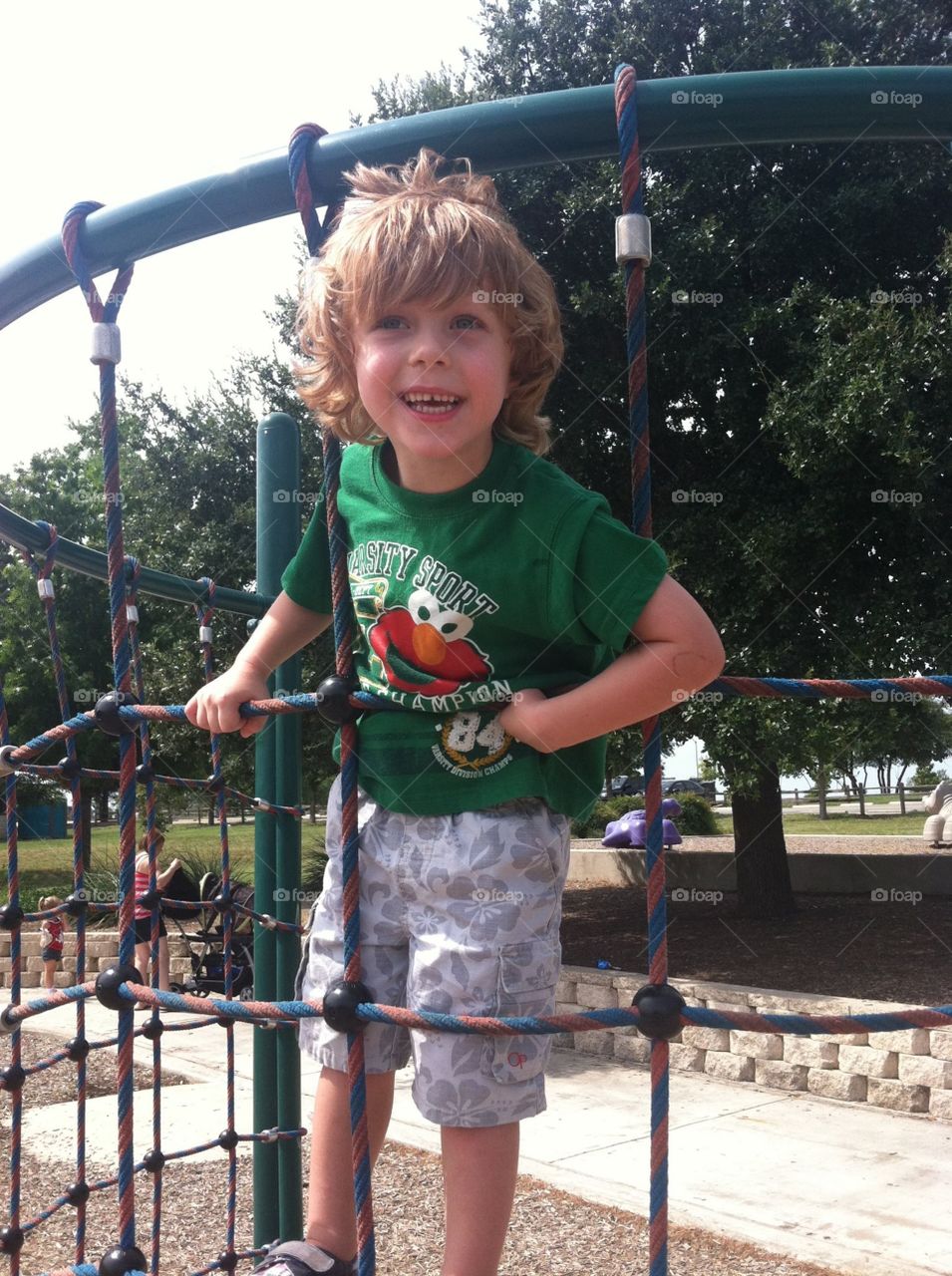 My youngest son having a blast at the park