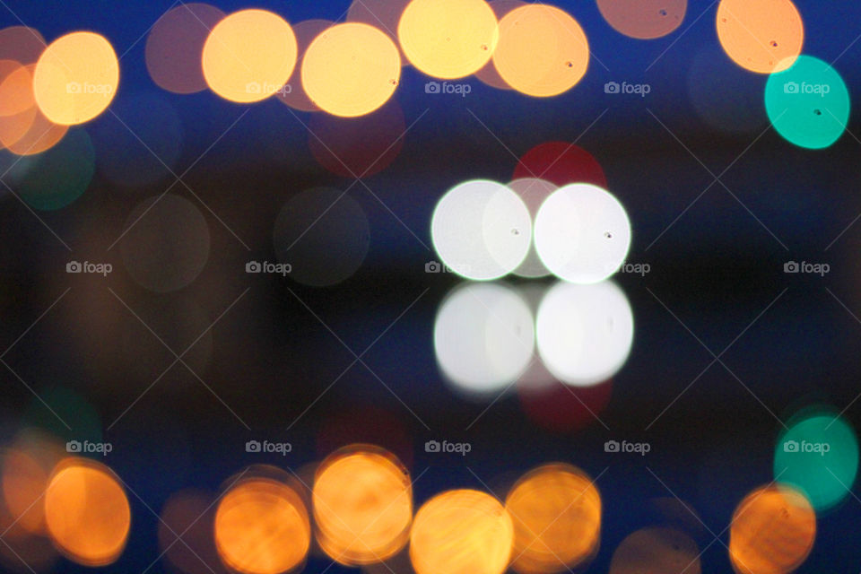 Abstraction, lights, light, night, street lanterns, city of lanterns, reflection, glare, white, black and white, city