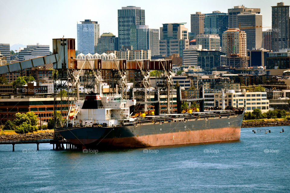 barge puget sound seattle washington by refocusphoto