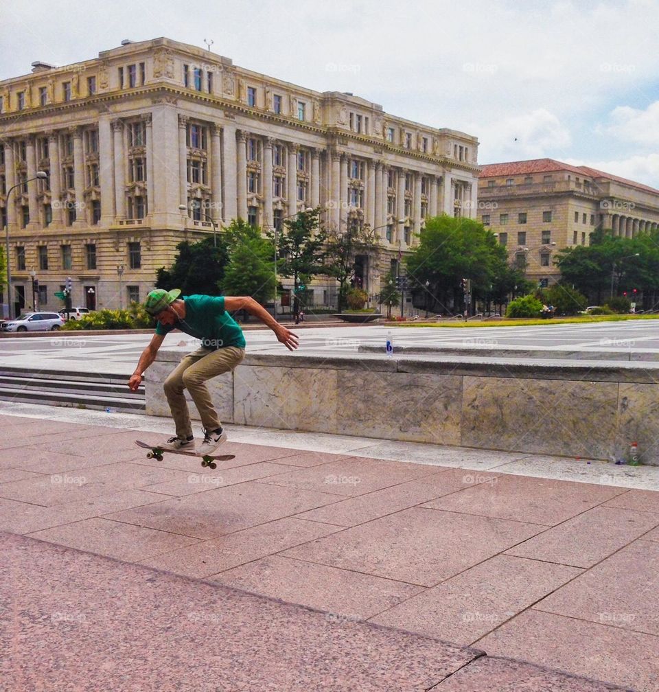 Skateboarder in the city