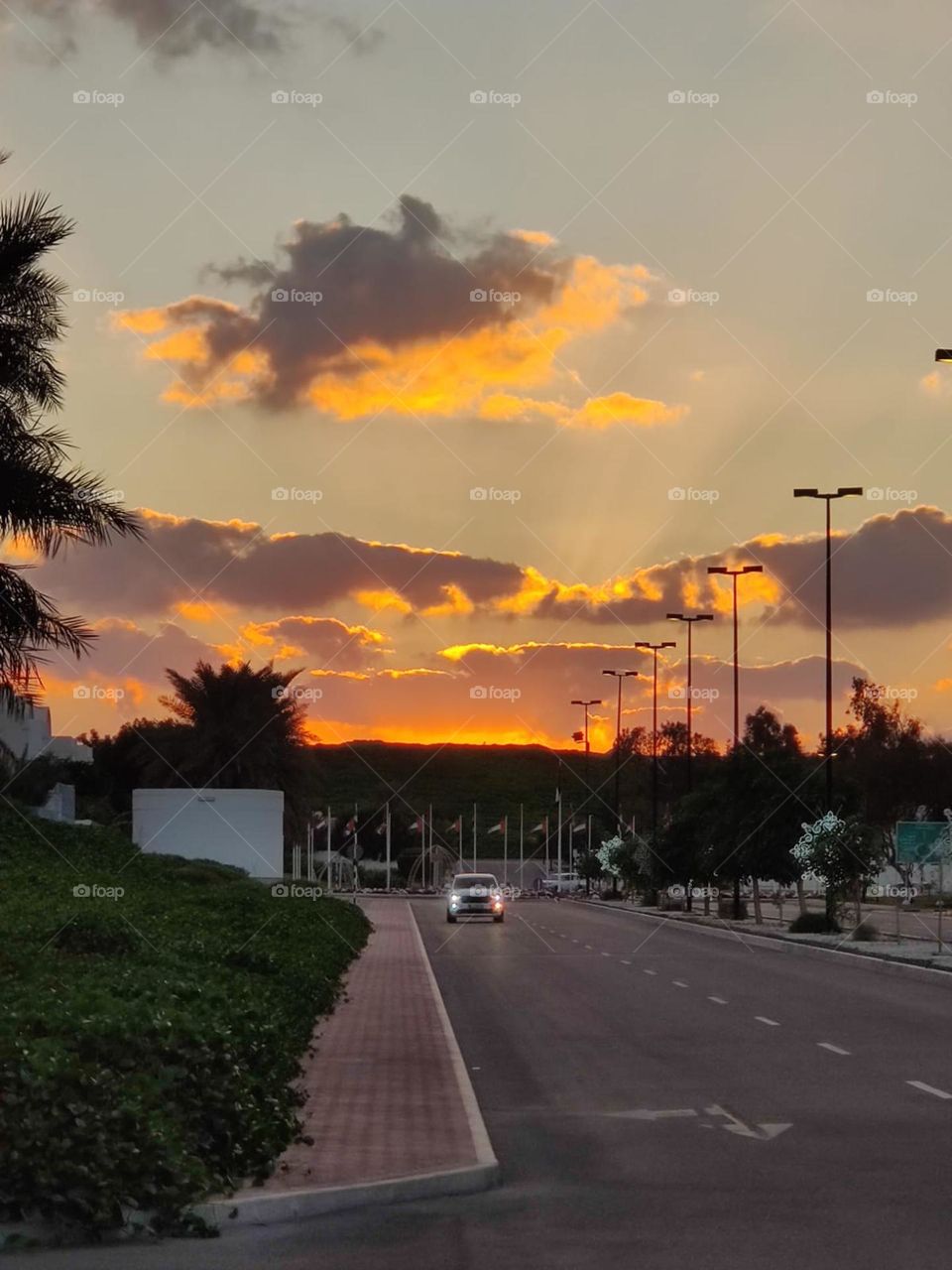 Orange sky on sunset