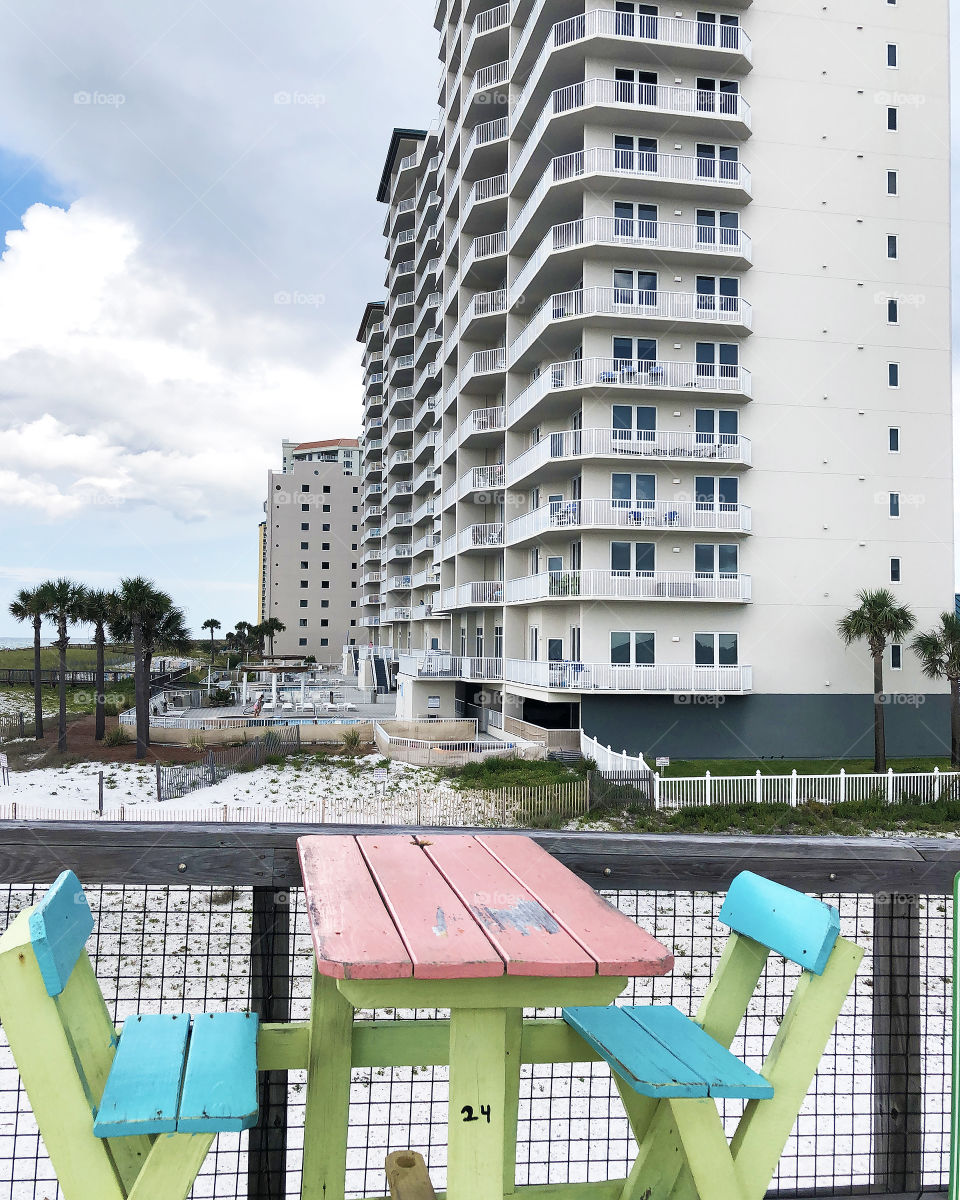 Beach table and condos