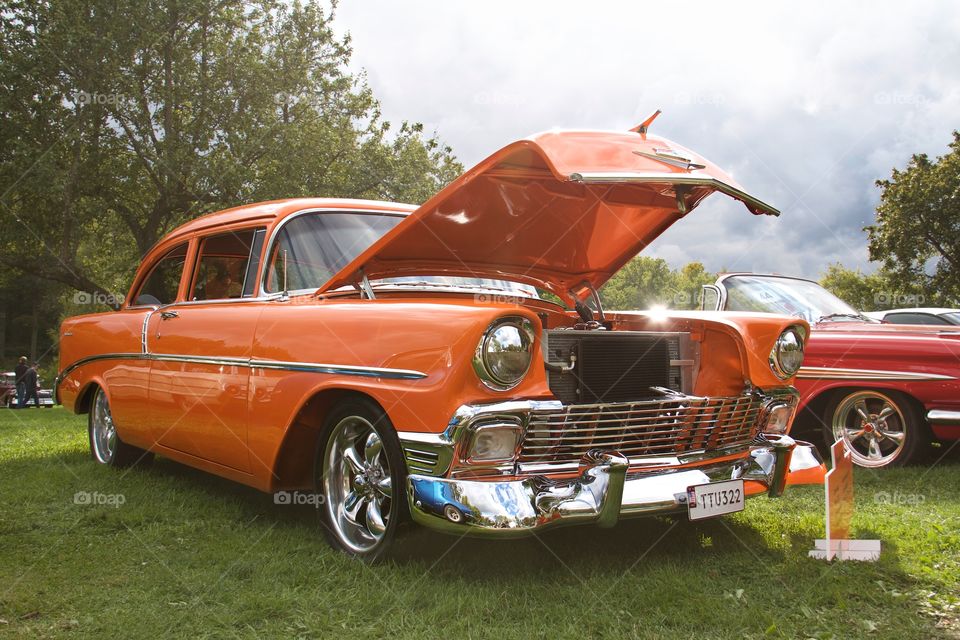 Classic Chevrolet 1956. Orange Chevrolet 1956
