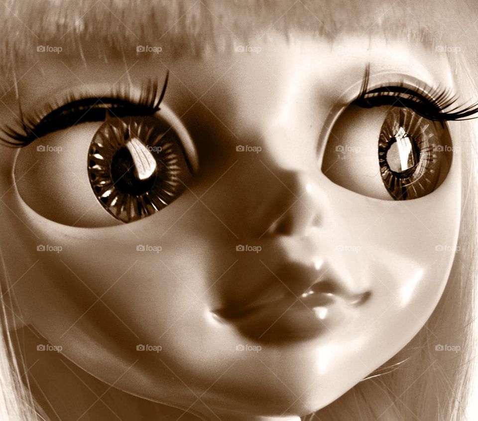 Doll with glass eyes