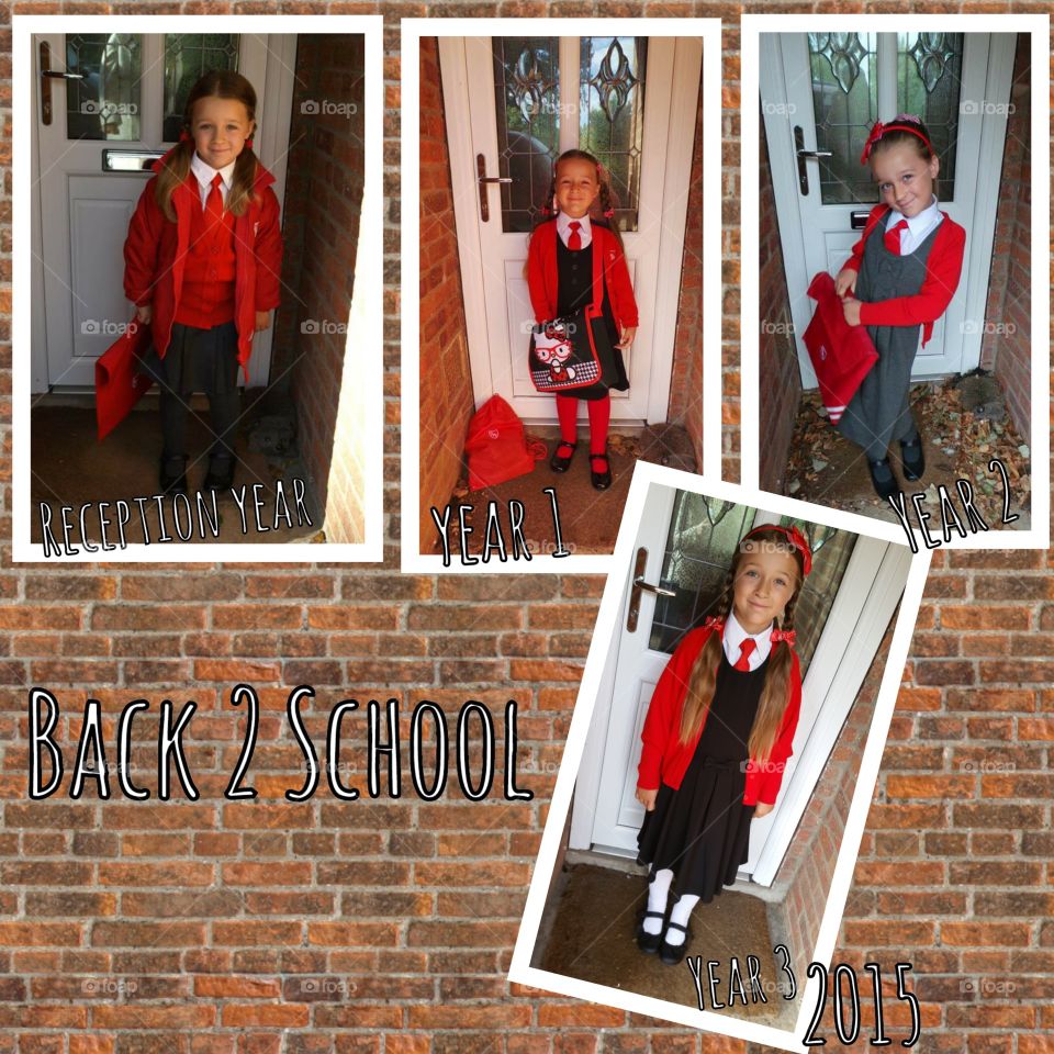 back 2 school pictures , over 4 years.