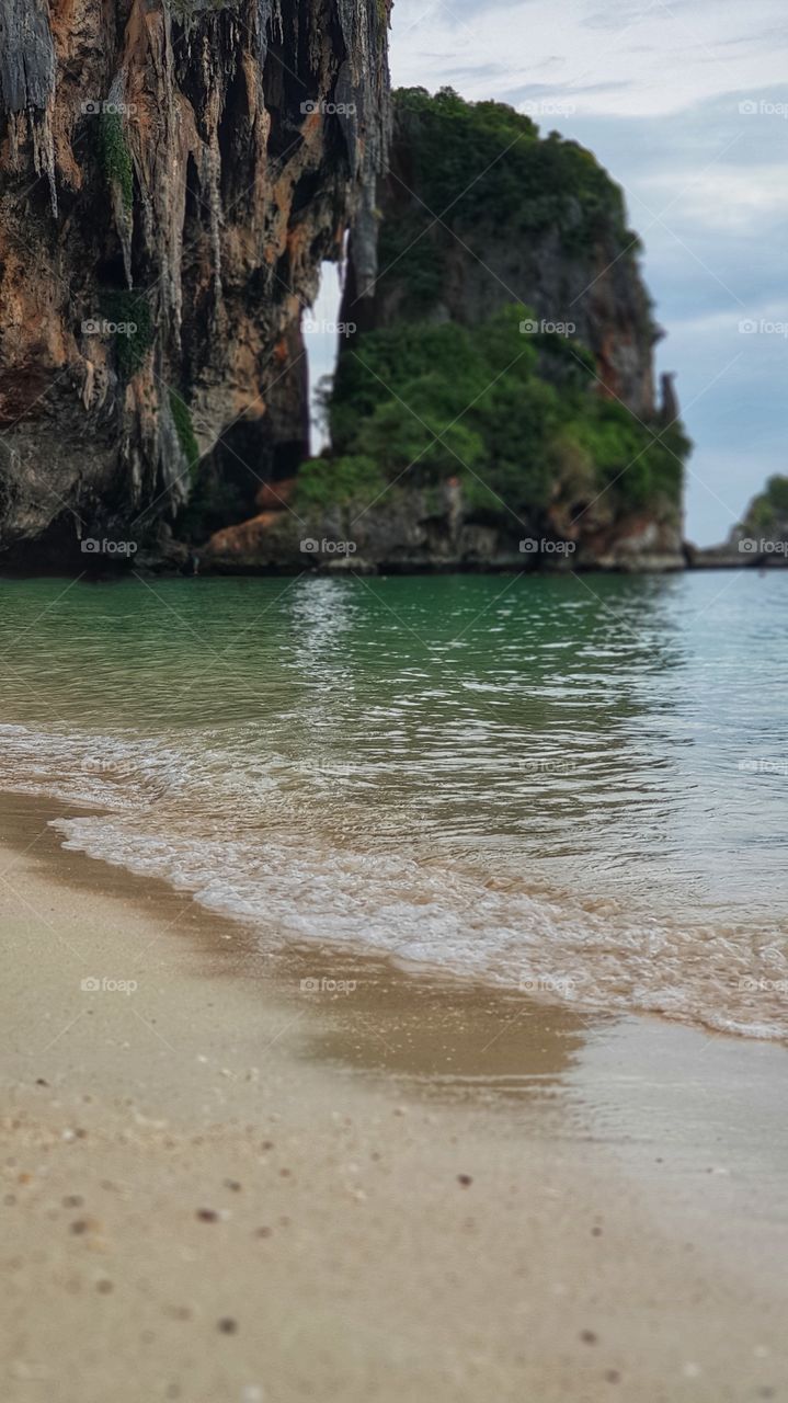 Rocks of Phra Nang beach, Railay, Crabi, Thailand