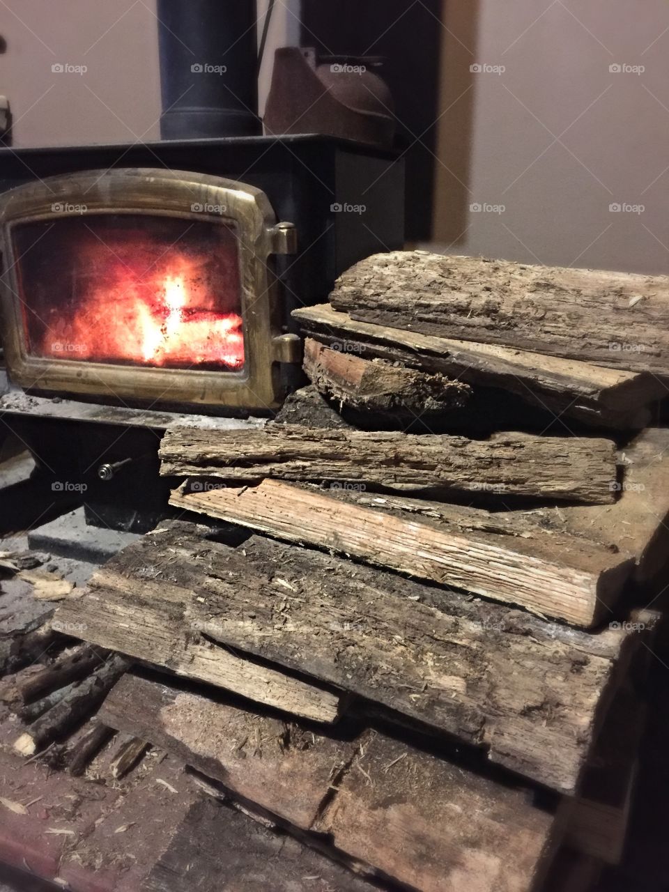 Getting our wood pile ready for winter.