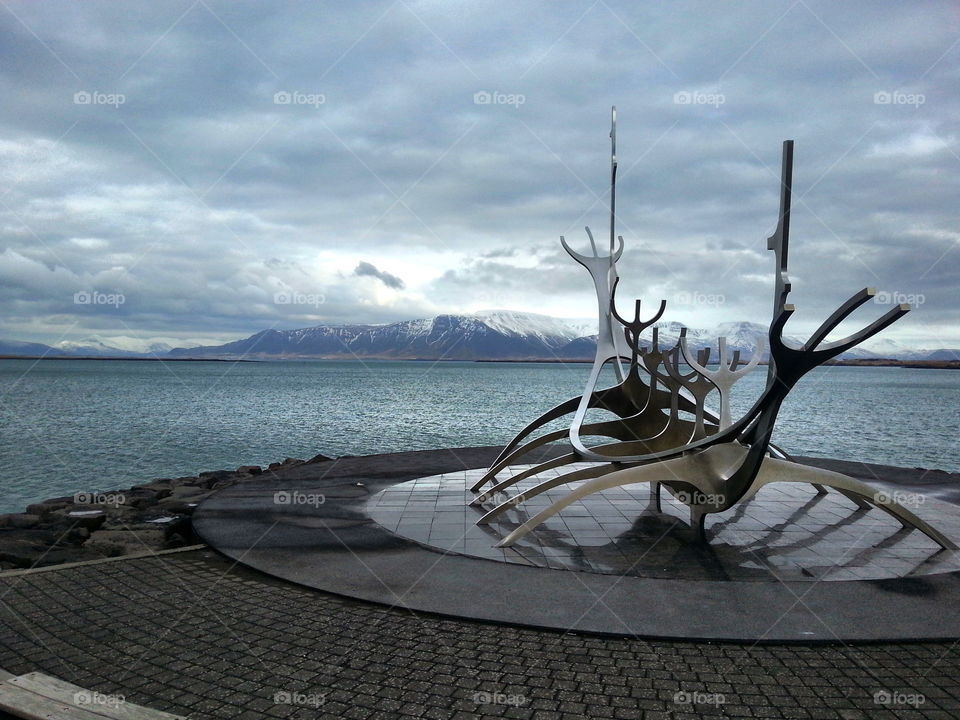 Boat sculpture in Reykjavik