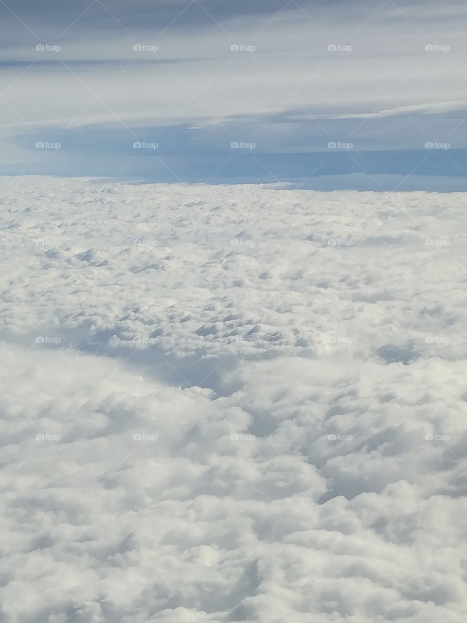 Cloud formations above the Atlantic ocean