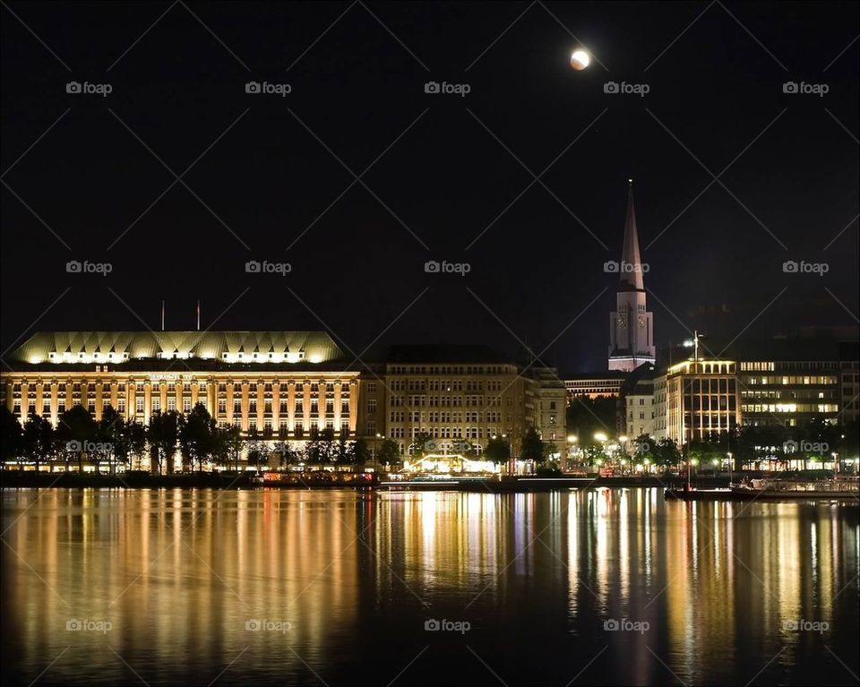 Lunar eclipse over Hamburg