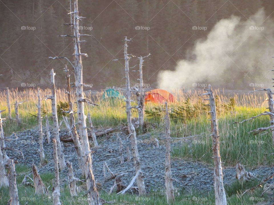 Camping on and island