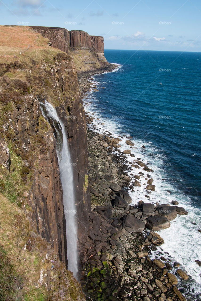Mealt waterfall with kilt rock, Isle of Skye, Scotland