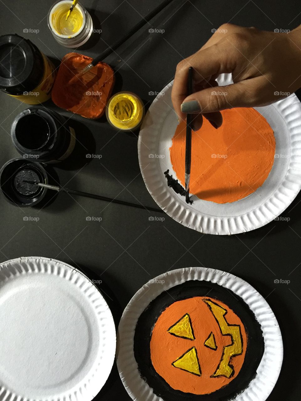 Painting halloween decoration