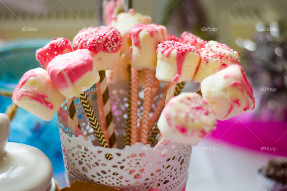 celebration, pink lollypops