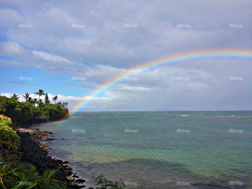 Rainbow at sea