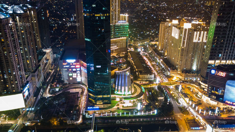 Jakarta Night Aerial