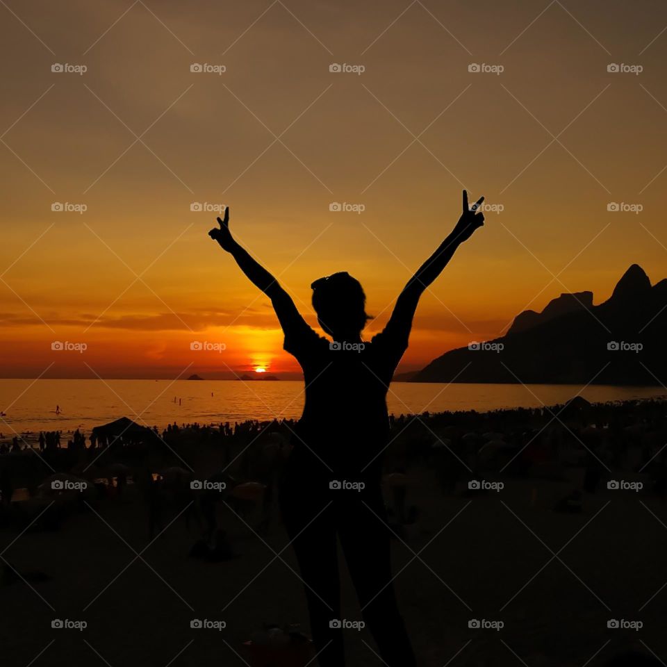 The sunset view on the beach is very beautiful