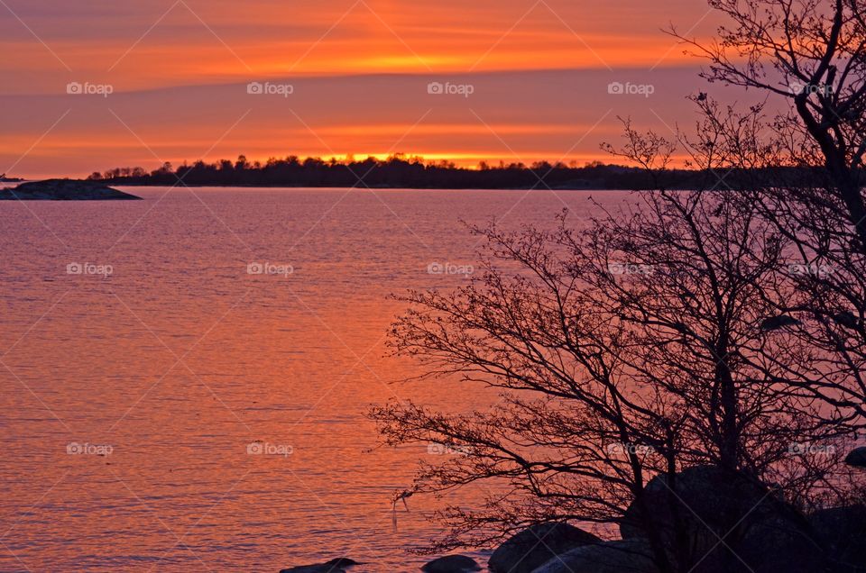 Scenic view of sunset in sweden