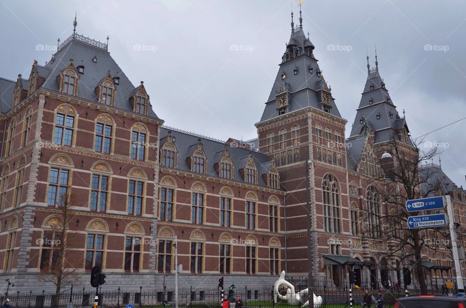Rijksmuseum's facade, Amsterdam, Netherlands