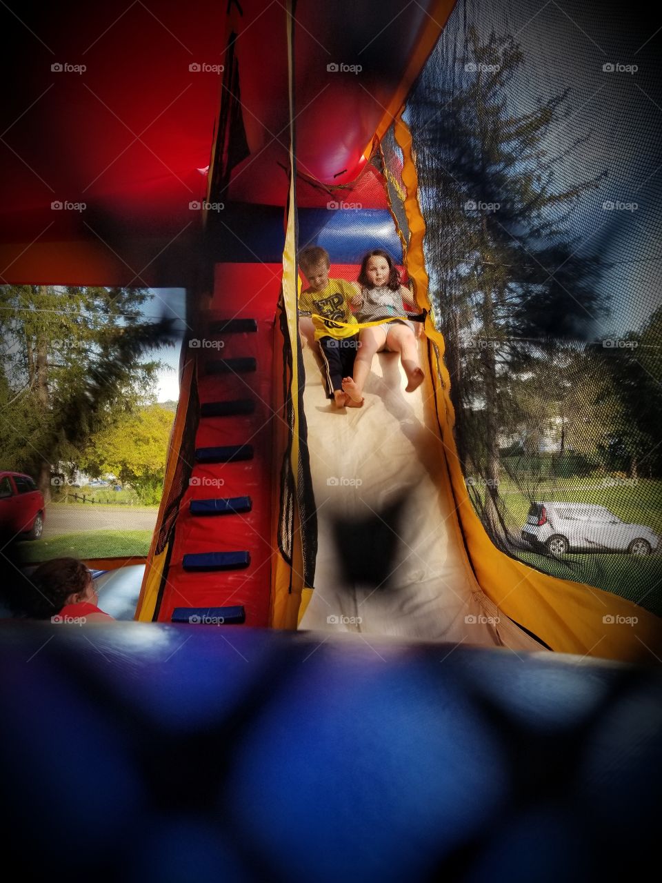 inside the bouncy house