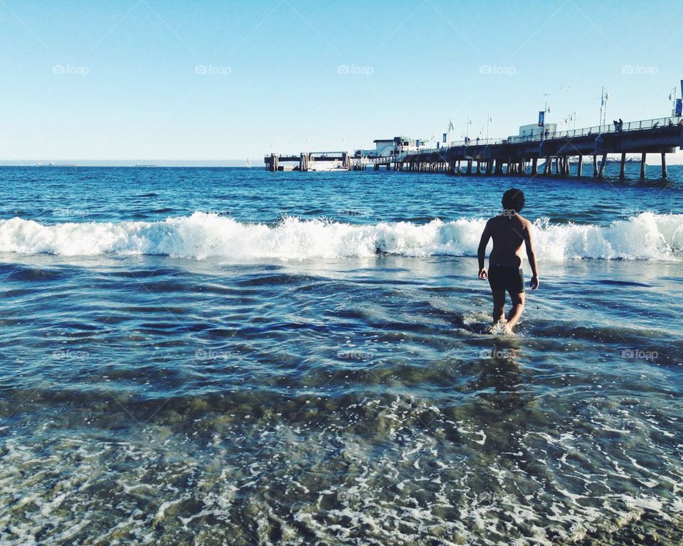 Man swimming in ocean