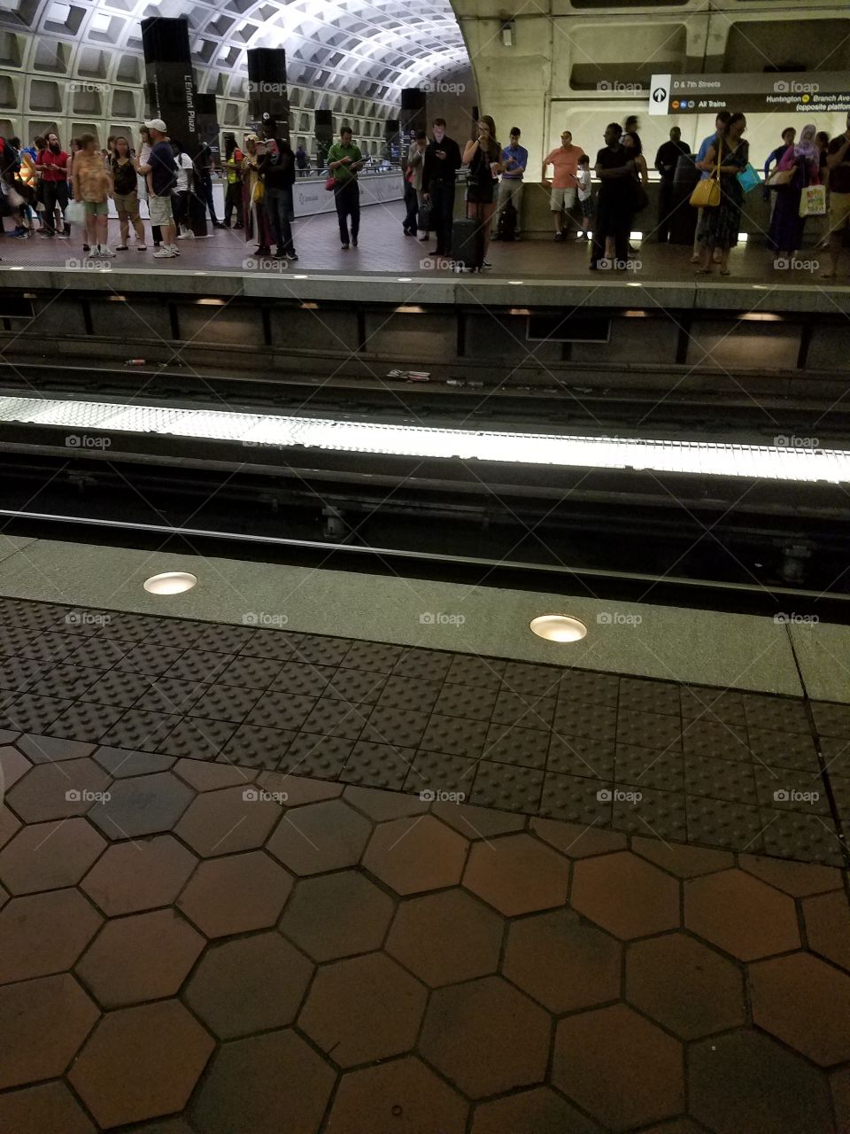 Waiting for the Metro train