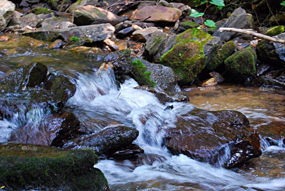 Waterfall over rocks