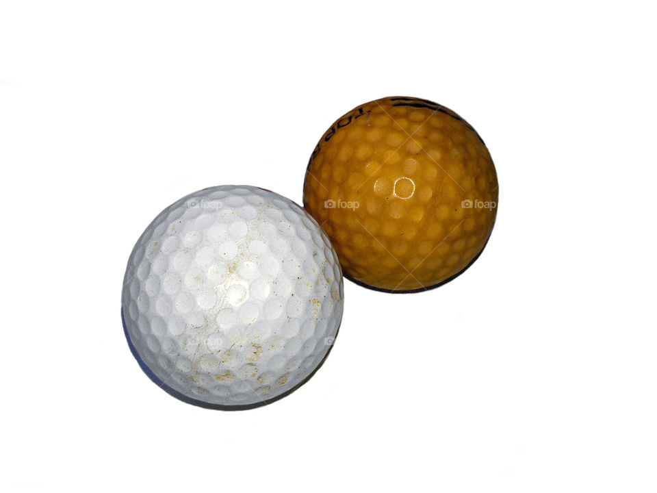 golf balls closeup