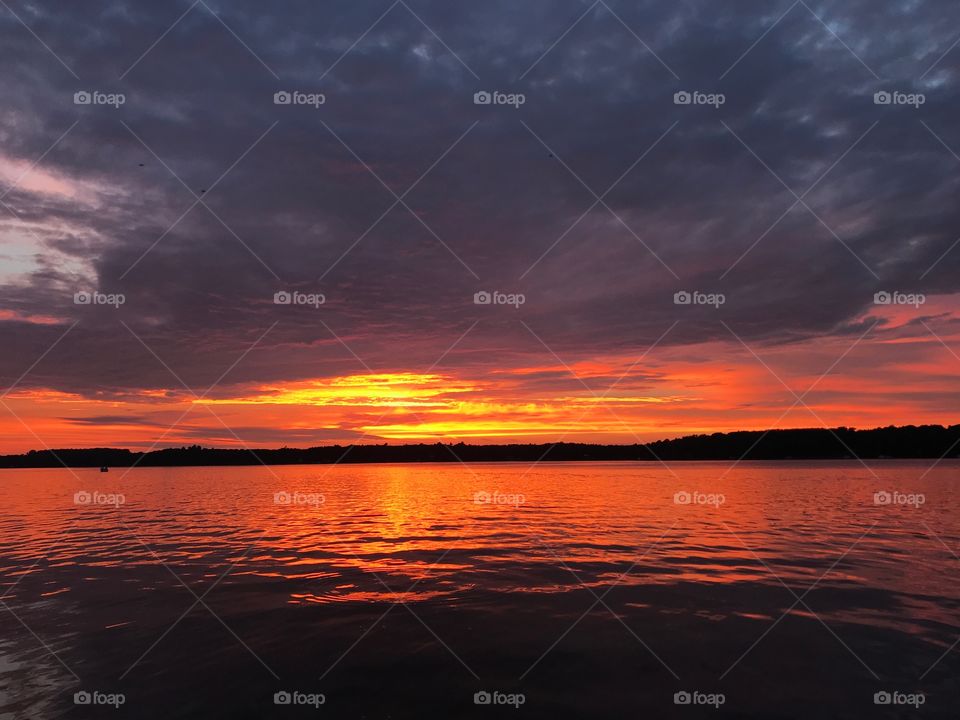 Sunset over Hamlin Lake—taken in Ludington, Michigan 