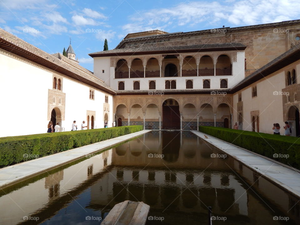 Inside the beautiful Alhambra in Granada, Spain 