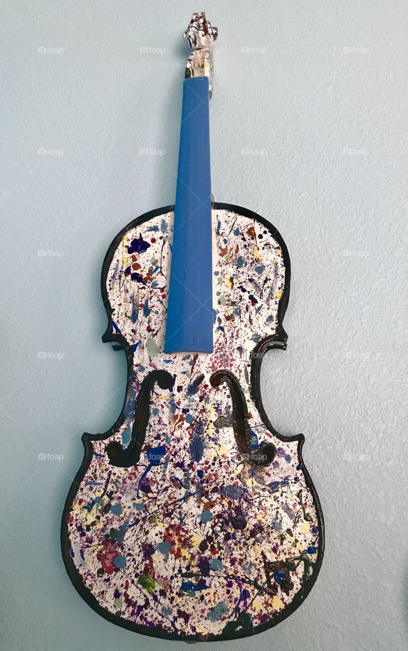 Perfectly imperfect painted violin 