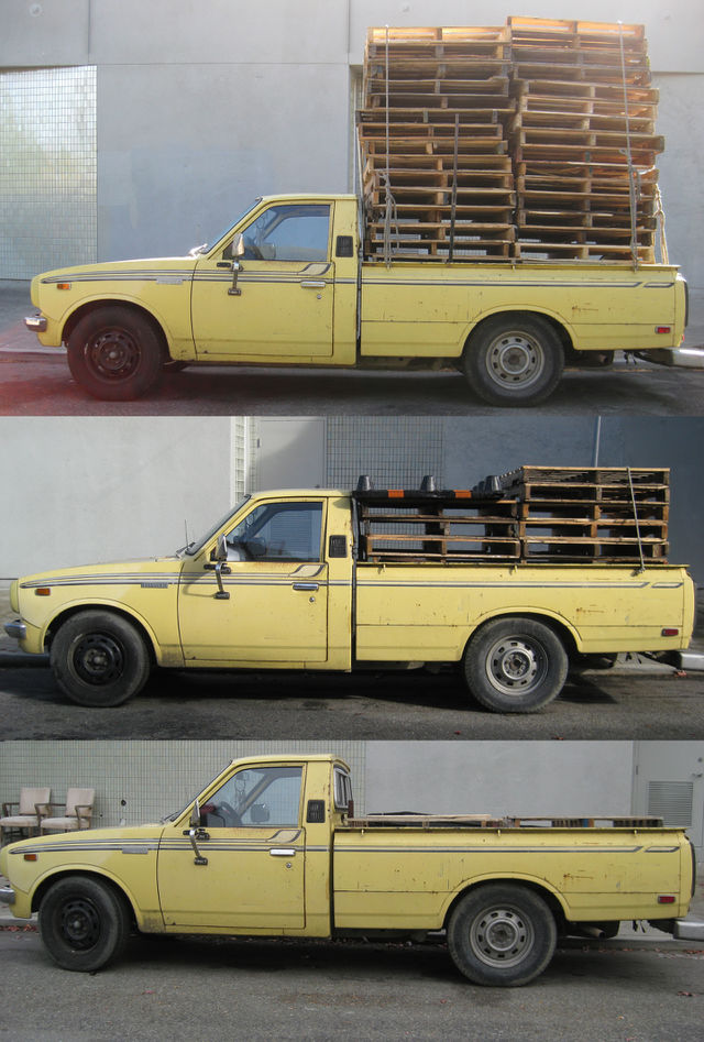 Yellow Truck. The yellow truck that's always outside our house in Oakland, CA.