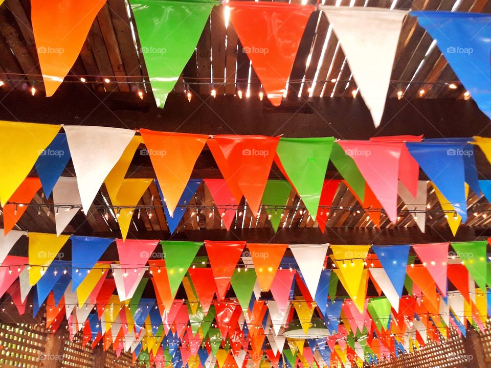 Colorful of flags. Let's to celebrate. Happiness in festival.