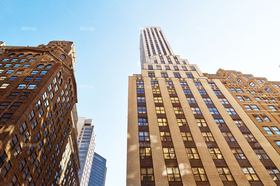 skyscrapers with blue background