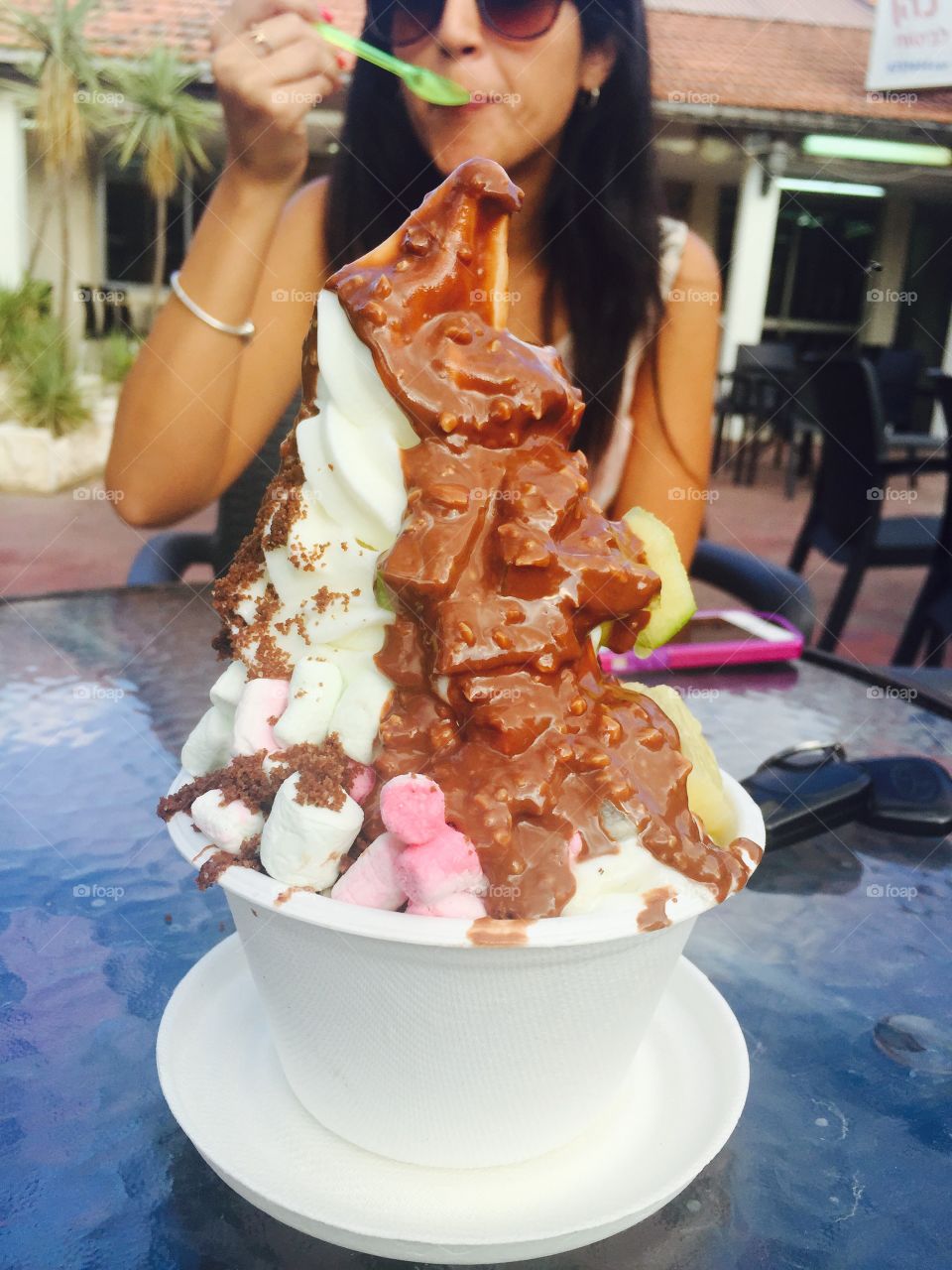 Ice cream with marshmallow