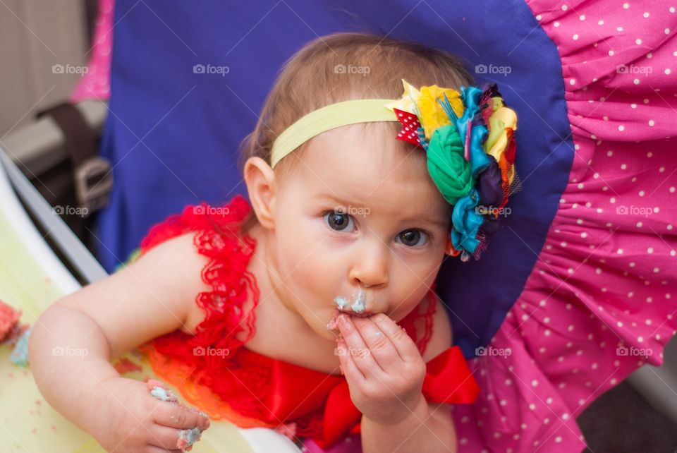 Enjoying Her Cake