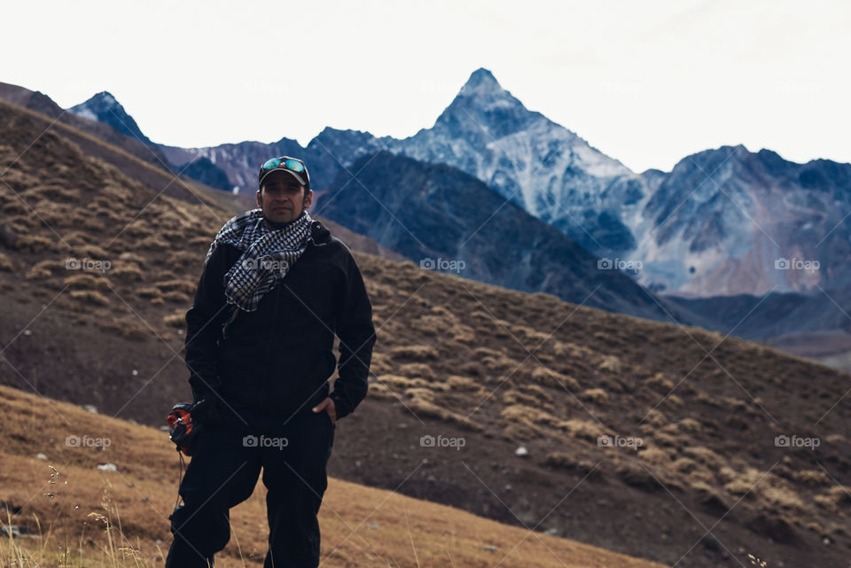 Young man on the mountain