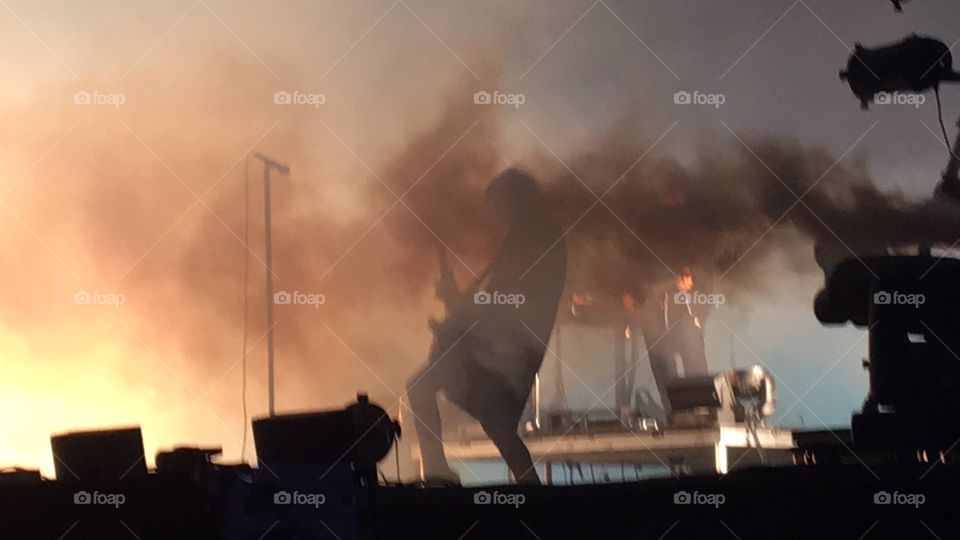 Musician playing electric guitar 