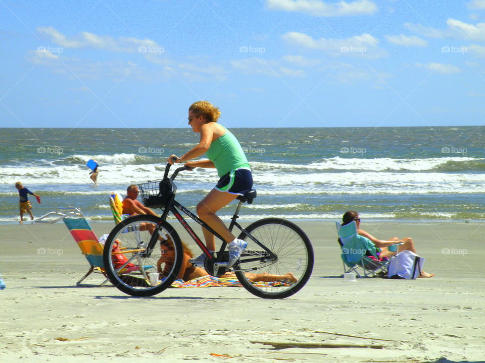 Exercising on the Beach