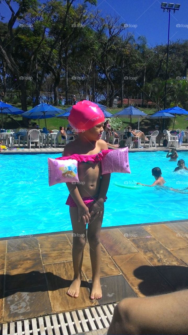 Girl near the pool