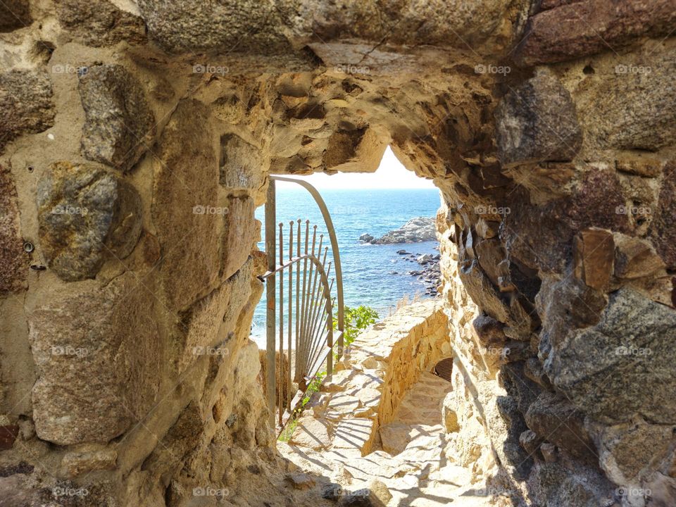 Mar Mediterraneo de fondo Tossa de Mar