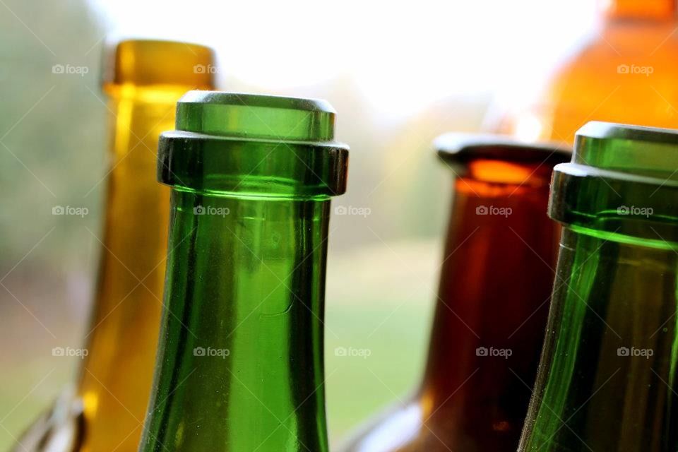 Glass Bottles Closeup 